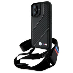 Kitas telefono priedas BMW  BMW M Edition Carbon Stripe & Strap iPhone 16 Case - Black 