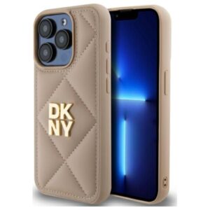 Kitas telefono priedas DKNY  DKNY Quilted Stack Logo iPhone 15 Pro Case - Beige 
