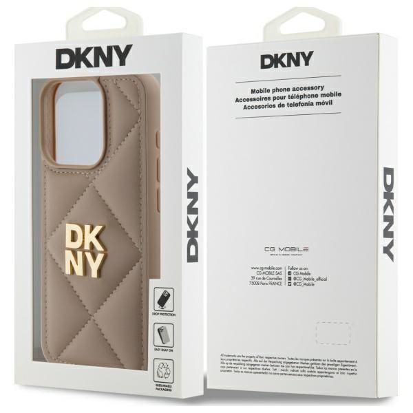 Muu telefoni lisavarustus DKNY DKNY Quilted Stack Logo iPhone 15 Pro Case - Beige