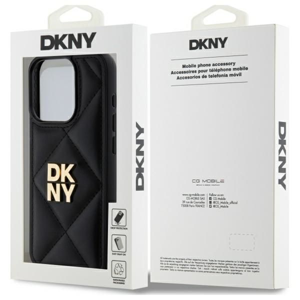 Muu telefoni lisavarustus DKNY DKNY Quilted Stack Logo iPhone 15 Pro Max Case - Black