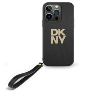 Cits mobilo telefonu aksesuārs DKNY  DKNY Wrist Strap Stock Logo iPhone 16 Pro Max Case - Black 