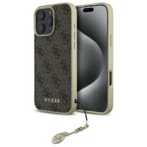 Kitas telefono priedas Guess  Guess 4G Charms Collection case for iPhone 16 Pro - brown 