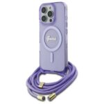 Kitas telefono priedas Guess  Guess Crossbody Cord Script MagSafe Case for iPhone 16 Pro - Purple 