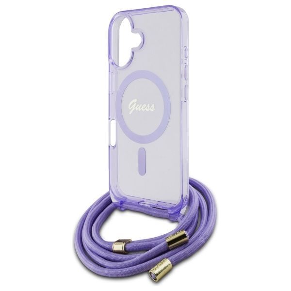 Muu telefoni lisavarustus Guess Guess Crossbody Cord Script MagSafe iPhone 16 Case - Purple