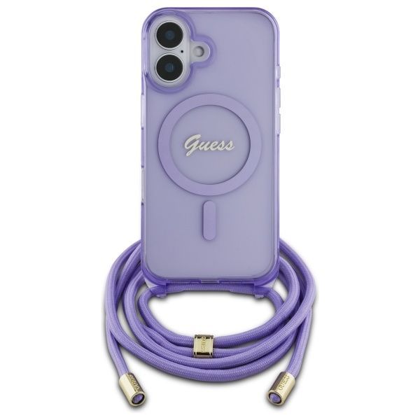 Muu telefoni lisavarustus Guess Guess Crossbody Cord Script MagSafe iPhone 16 Case - Purple