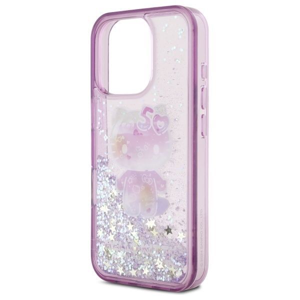 Muu telefoni lisavarustus Hello Kitty Hello Kitty Liquid Glitter 50TH Anniversary Party iPhone 16 Pro Case - Purple