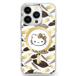 Kitas telefono priedas Hello Kitty  Hello Kitty IML Golden Leaves MagSafe Case for iPhone 16 Pro Max - White 