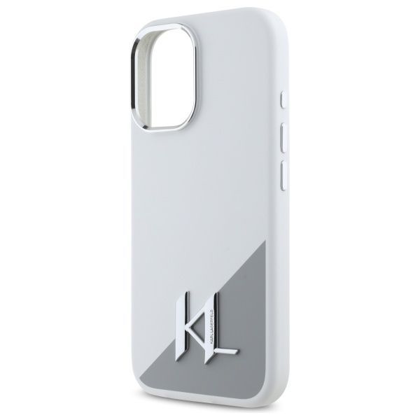 Other Phone Accessory Karl Lagerfeld Karl Lagerfeld Silicone Initial Metal Logo MagSafe iPhone 16 Case - White