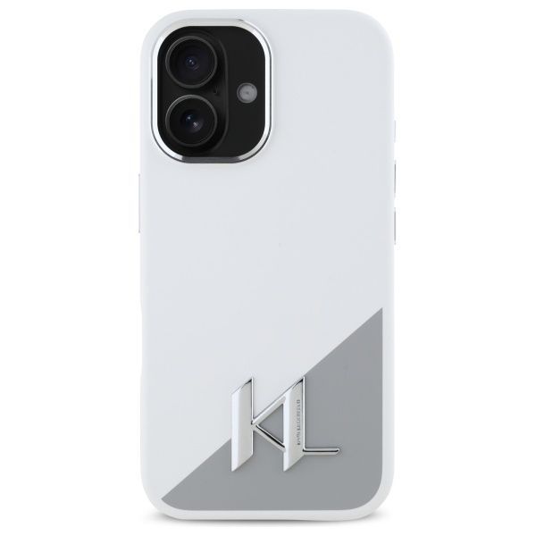 Other Phone Accessory Karl Lagerfeld Karl Lagerfeld Silicone Initial Metal Logo MagSafe iPhone 16 Case - White