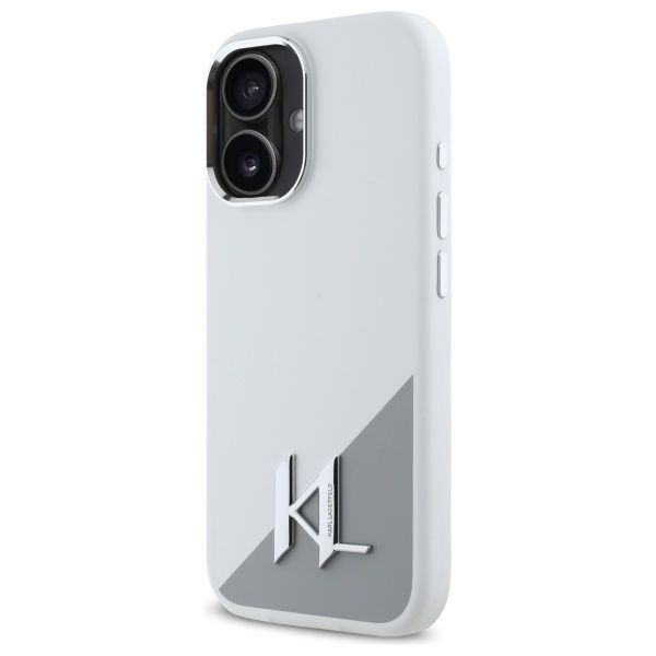 Other Phone Accessory Karl Lagerfeld Karl Lagerfeld Silicone Initial Metal Logo MagSafe iPhone 16 Case - White