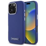 Cits mobilo telefonu aksesuārs Karl Lagerfeld  Karl Lagerfeld FW Metal Plate MagSafe iPhone 16 Pro Max Case - Blue 