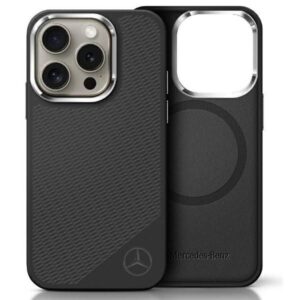 Other Phone Accessory Mercedes-Benz  Mercedes Silicone Tonal Logo Wood Pattern MagSafe iPhone 16 Pro Max Case - Black 
