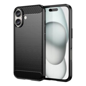 Nugarėlės dėklai Hurtel  Carbon Case for iPhone 16 Plus Silicone Case - Black 