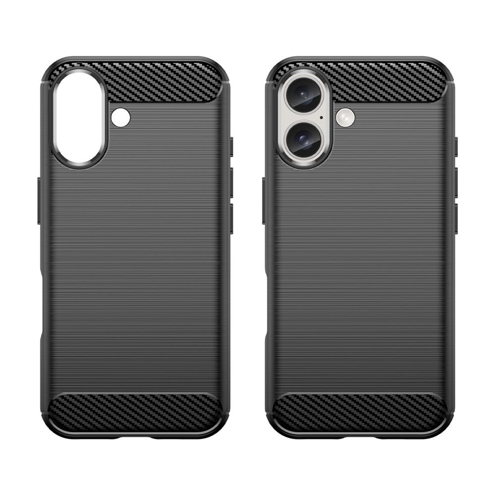 Nugarėlės dėklai Hurtel Carbon Case for iPhone 16 Plus Silicone Case - Black