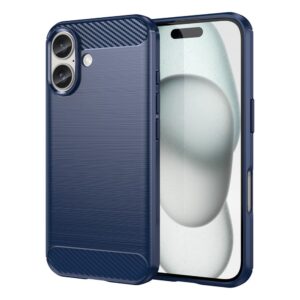 Nugarėlės dėklai Hurtel  Carbon Case for iPhone 16 Silicone Case - Blue 