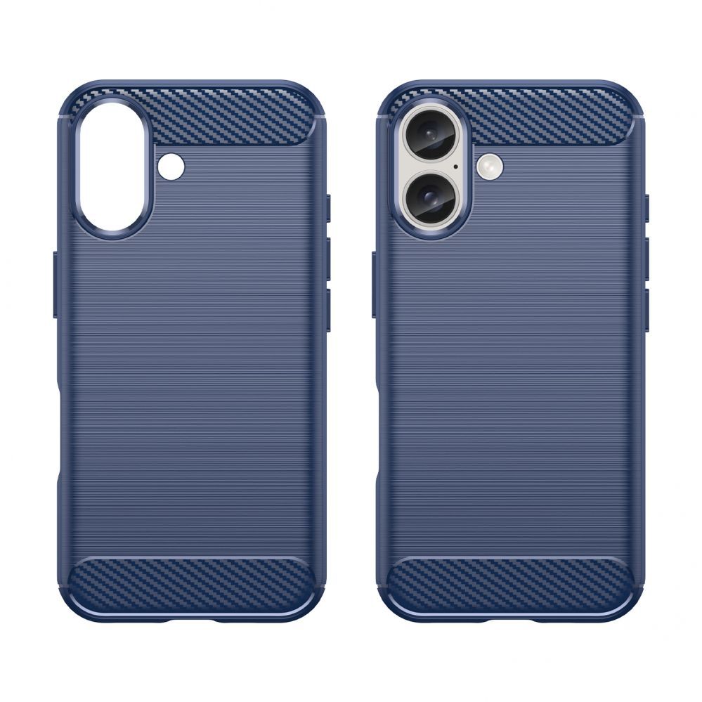 Nugarėlės dėklai Hurtel Carbon Case for iPhone 16 Silicone Case - Blue