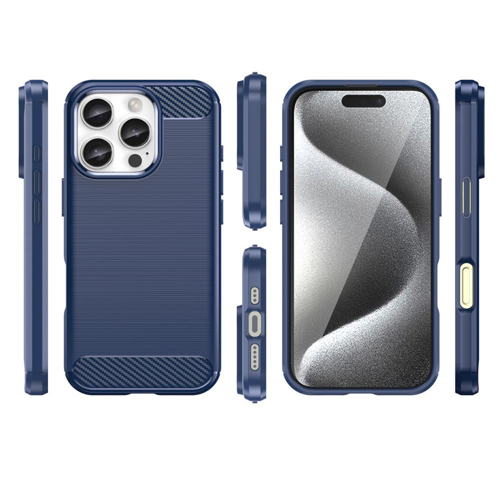 Nugarėlės dėklai Hurtel Carbon Case for iPhone 16 Pro - Blue