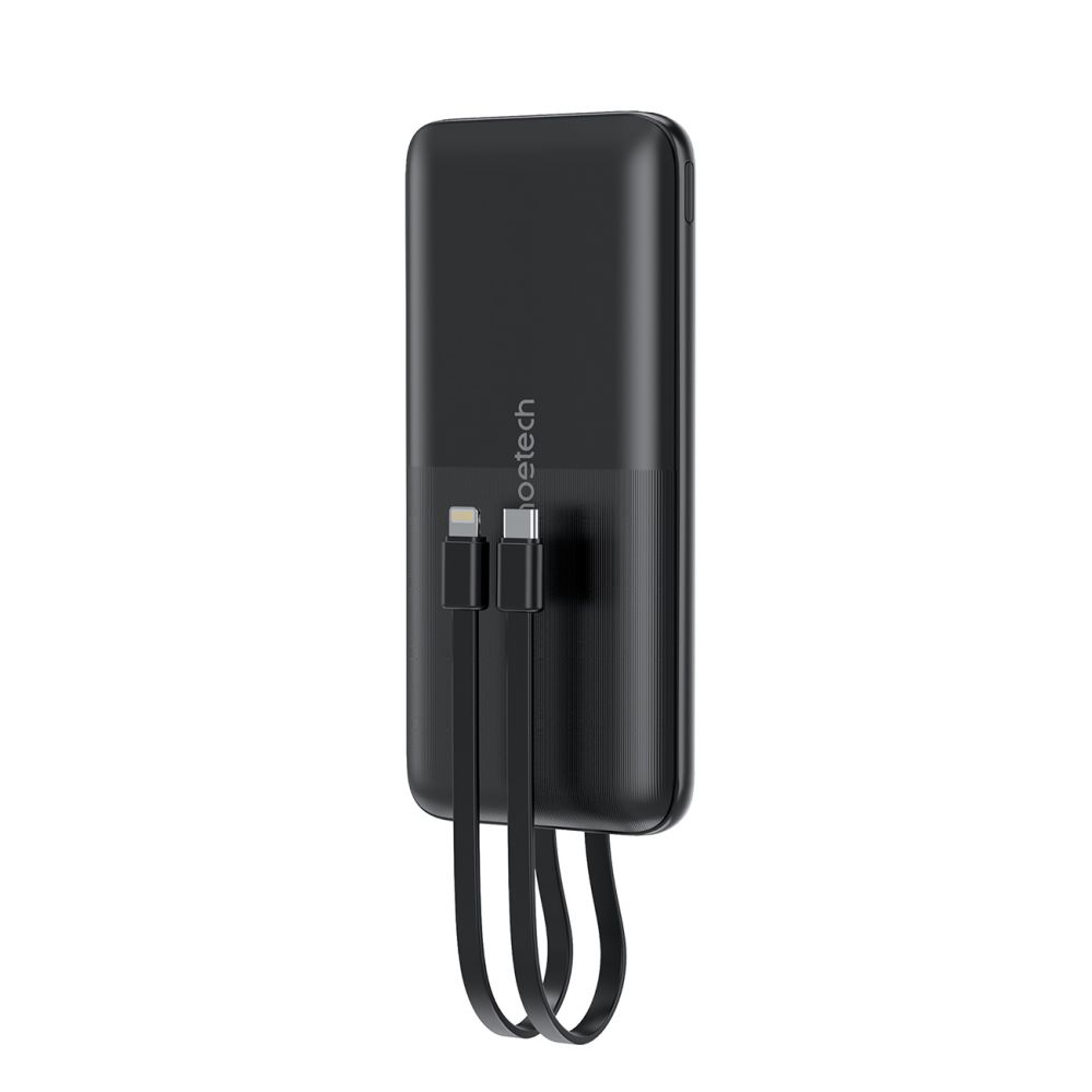 Ārējais akumulators Choetech Powerbank Choetech B654 10000mAh 22.5W USB-A / USB-C / micro USB with built-in USB-C / Lightning cable - black