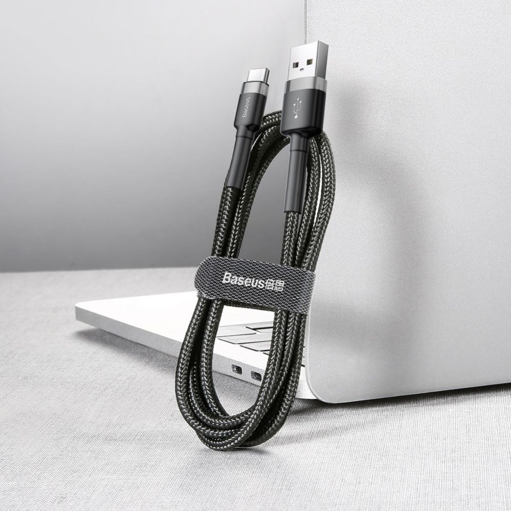Cable Baseus Baseus Cafule USB-A / USB-C QC 3.0 3A cable 1 m - black-gray