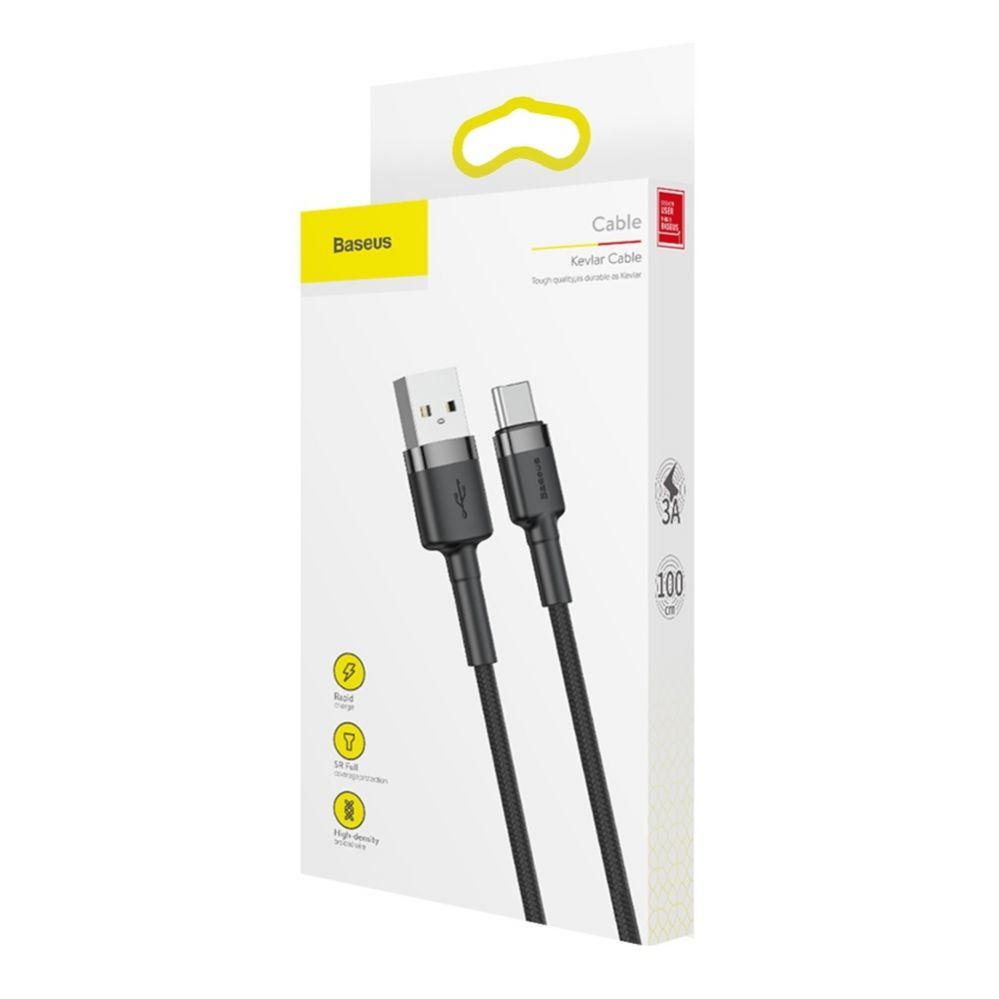 Cable Baseus Baseus Cafule USB-A / USB-C QC 3.0 3A cable 1 m - black-gray