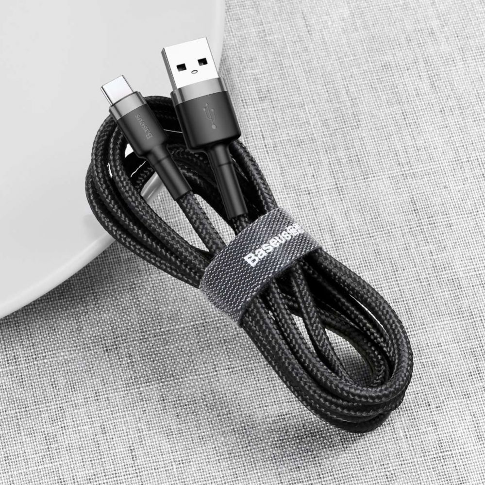 Cable Baseus Baseus Cafule USB-A / USB-C QC 3.0 3A cable 1 m - black-gray