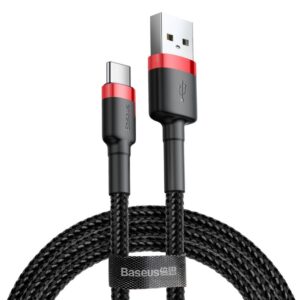 Kabelis Baseus  Baseus Cafule USB-A / USB-C QC 3.0 3A cable 1 m - black and red