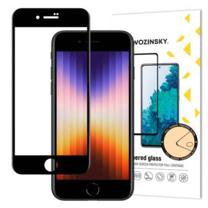Protective glass Wozinsky  Wozinsky Super Durable Full Glue Tempered Glass Full Screen with Frame Case Friendly iPhone SE 2022 / SE 2020 / iPhone 8 / iPhone 7 Black 