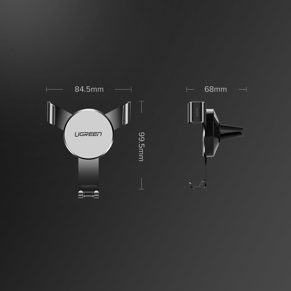 Auto holder Ugreen car gravity holder for air supply ventilation grille (50564) Gray