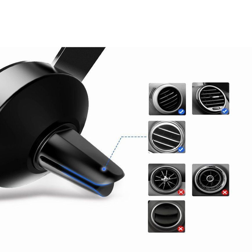 Auto holder Ugreen car gravity holder for air supply ventilation grille (50564) Gray