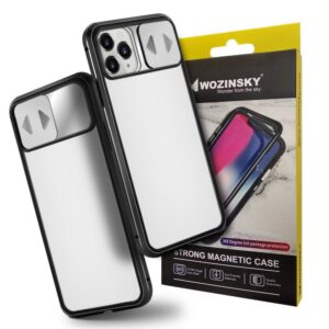 Aizmugurējais vāciņš Wozinsky  Wozinsky Magnetic Cam Slider Case Full Body Cover built-in front glass lens rotector for Huawei P40 black 