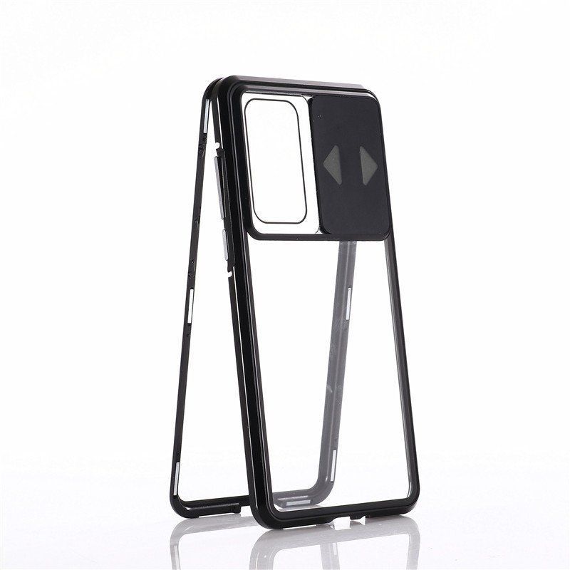 Tagakaaned Wozinsky Wozinsky Magnetic Cam Slider Case Full Body Cover built-in front glass lens rotector for Huawei P40 black