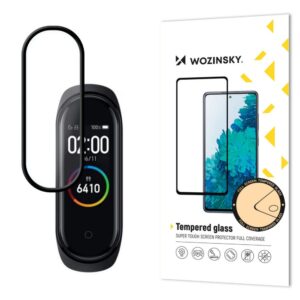 Apsauginiai stiklai Wozinsky  Wozinsky Full Glue Screen Protector Film Full Coveraged with Frame Case Friendly for Xiaomi Mi Band 6 / Mi Band 5 black 
