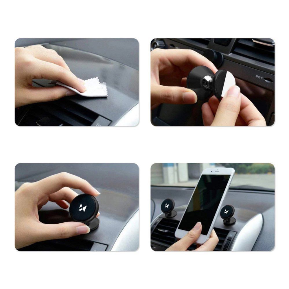Auto holder Wozinsky Wozinsky Magnetic Car Mount for Dashboard 360 Self-Adhesive Black (WMH-05)
