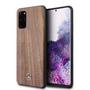 Aizmugurējais vāciņš Mercedes-Benz  Mercedes Wood Line Walnut Case for Samsung Galaxy S20+ - Brown 
