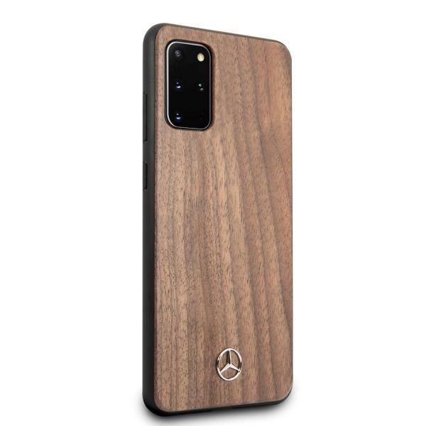 Tagakaaned Mercedes-Benz Mercedes Wood Line Walnut Case for Samsung Galaxy S20+ - Brown