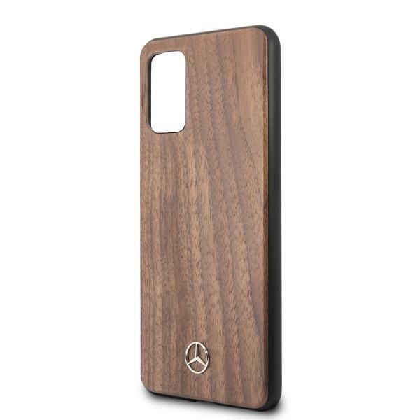 Tagakaaned Mercedes-Benz Mercedes Wood Line Walnut Case for Samsung Galaxy S20+ - Brown