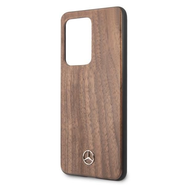 Back panel cover Mercedes-Benz Mercedes Wood Line Walnut Case for Samsung Galaxy S20 Ultra - Brown