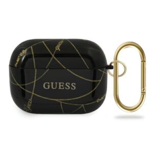 Nugarėlės dėklai Guess  Guess GUACAPTPUCHBK AirPods Pro cover black/black Gold Chain Collection 