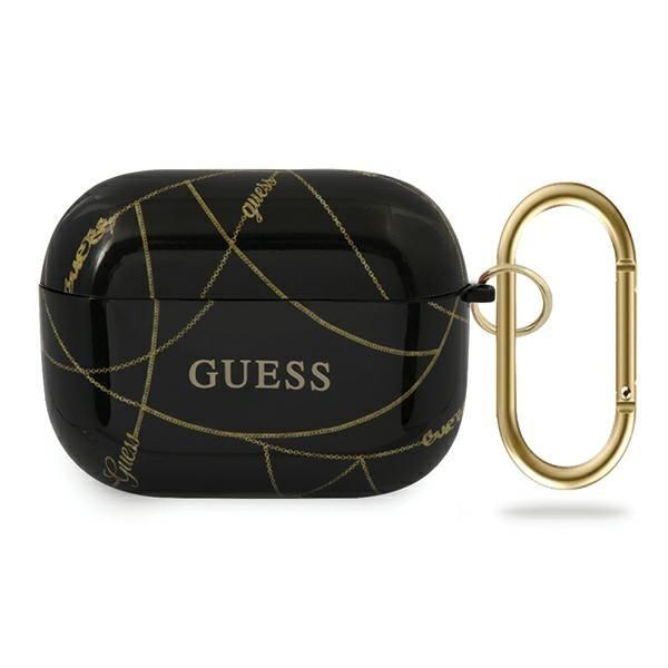 Tagakaaned Guess Guess GUACAPTPUCHBK AirPods Pro cover black/black Gold Chain Collection