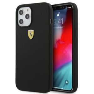 Aizmugurējais vāciņš Ferrari  Ferrari FESSIHCP12LBK iPhone 12 Pro Max 6.7" black/black hardcase On Track Silicone