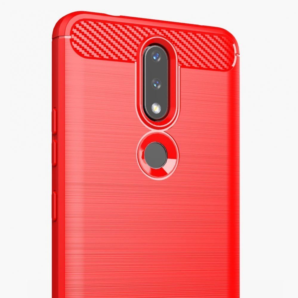 Back panel cover Hurtel Carbon Case Flexible Cover TPU Case for Nokia 2.4 black