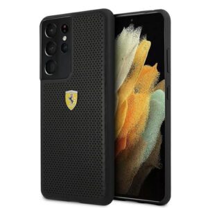Aizmugurējais vāciņš Ferrari  Ferrari FESPEHCS21LBK S21 Ultra G996 black/black hardcase On Track Perforated