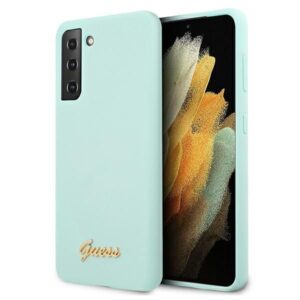 Nugarėlės dėklai Guess  Guess GUHCS21MLSLMGLB S21+ G996 blue/blue hardcase Silicone Script Metal Logo 