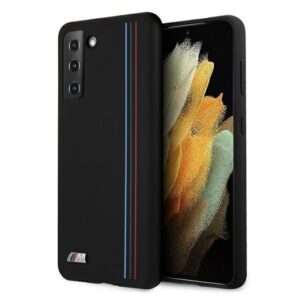 Aizmugurējais vāciņš BMW  BMW Silicone Stripes M Collection Case for Samsung Galaxy S21+ - Black 