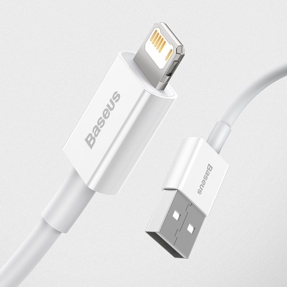 Kabelis Baseus Baseus Superior USB - Lightning 2.4A 2 m cable White (CALYS-C02)