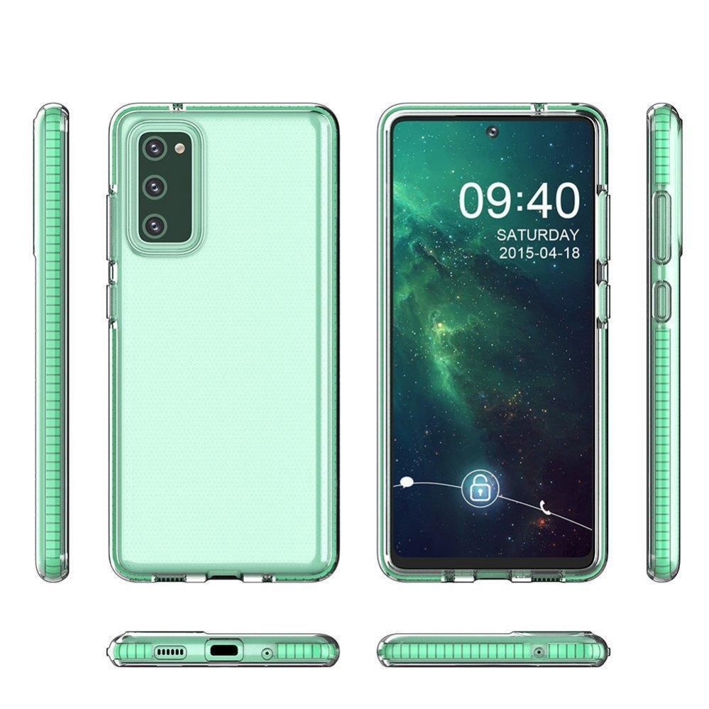 Back panel cover Hurtel Spring Case clear TPU gel protective cover with colorful frame for Samsung Galaxy A72 4G yellow