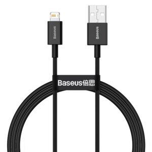 Kabelis Baseus  Baseus Superior USB - Lightning fast charging data cable 2,4 A 1 m black (CALYS-A01)