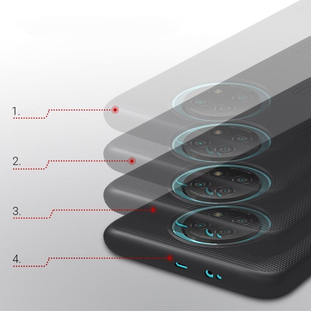 Tagakaaned Nillkin Nillkin Super Frosted Shield reinforced case cover for Xiaomi Redmi Note 9T 5G black