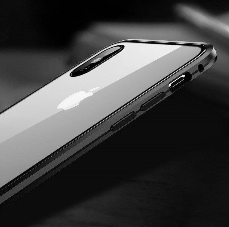 Tagakaaned Wozinsky Wozinsky Full Magnetic Case Full Body Front and Back Cover with built-in glass for Vivo X60 black-transparent