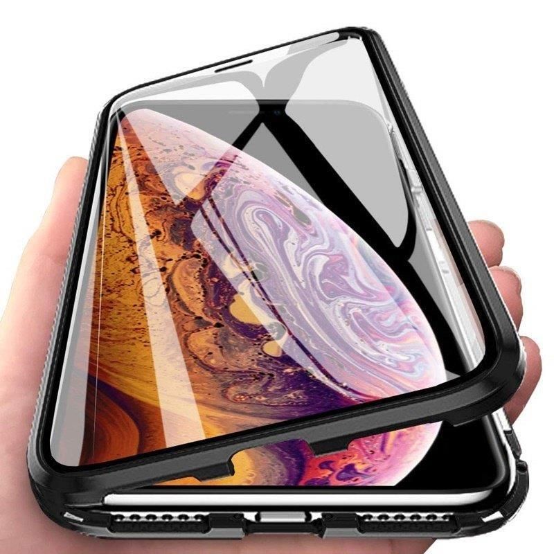Tagakaaned Wozinsky Wozinsky Full Magnetic Case Full Body Front and Back Cover with built-in glass for Vivo X60 black-transparent